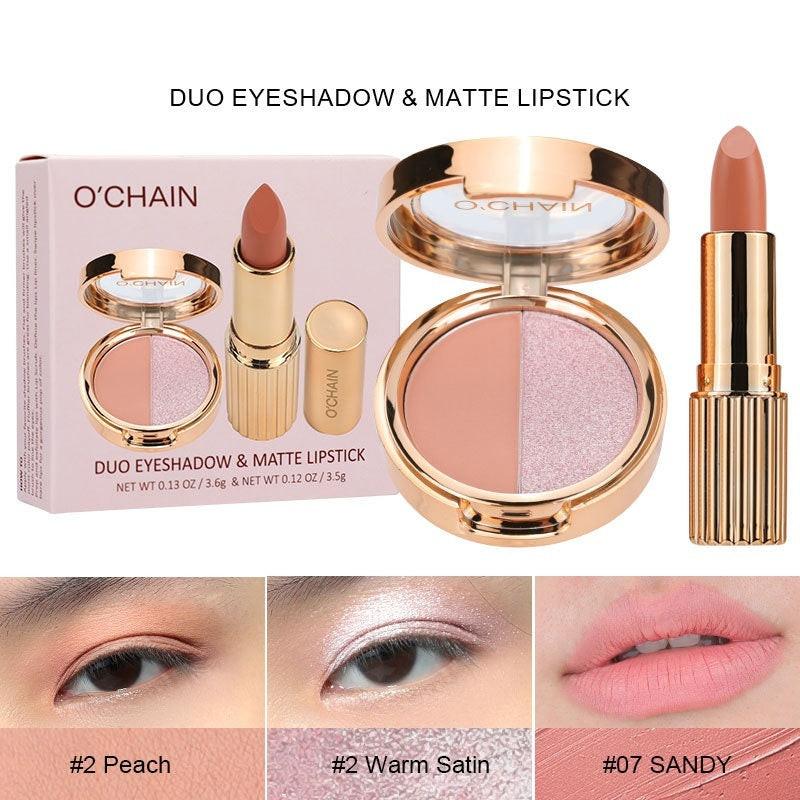 Pearlescent Double-color Eye Shadow Matte Lipstick Does Not Fade Nonstick Cup.