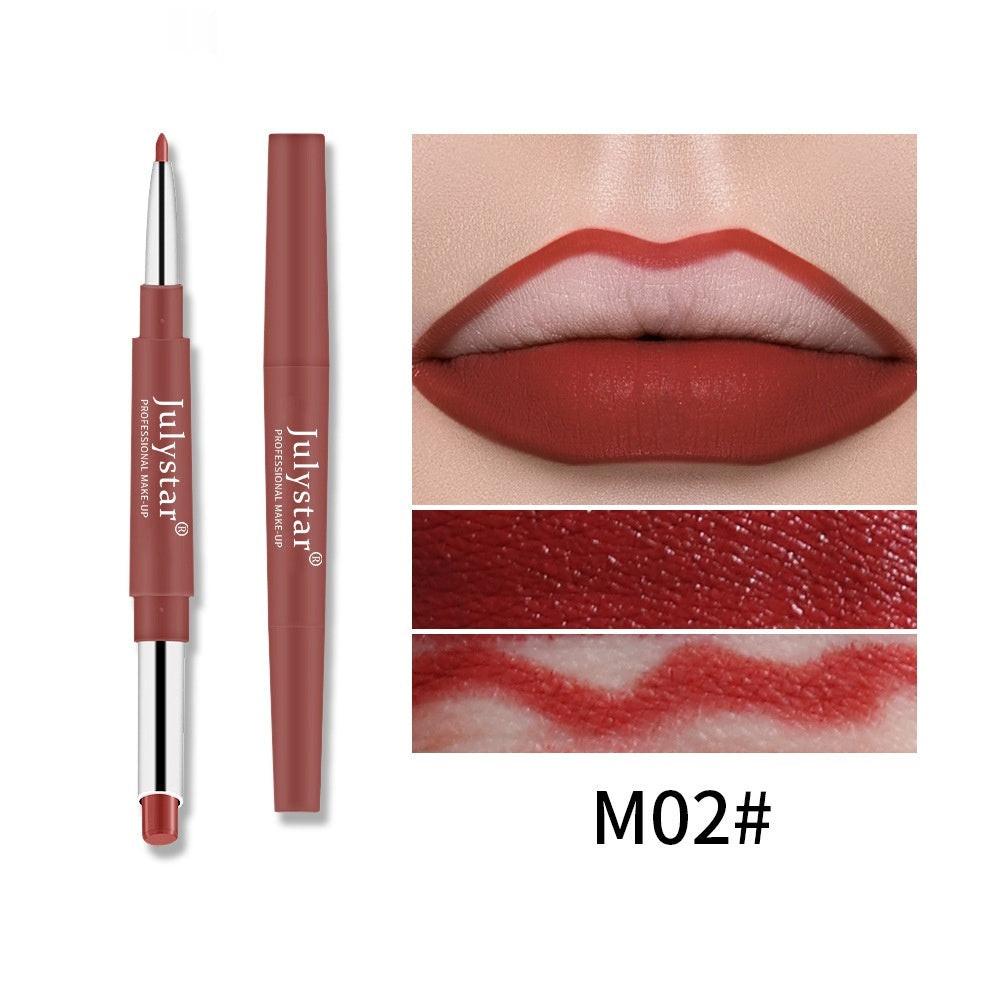Double-headed Lipstick Lip Liner Does Not Fade No Stain On Cup.