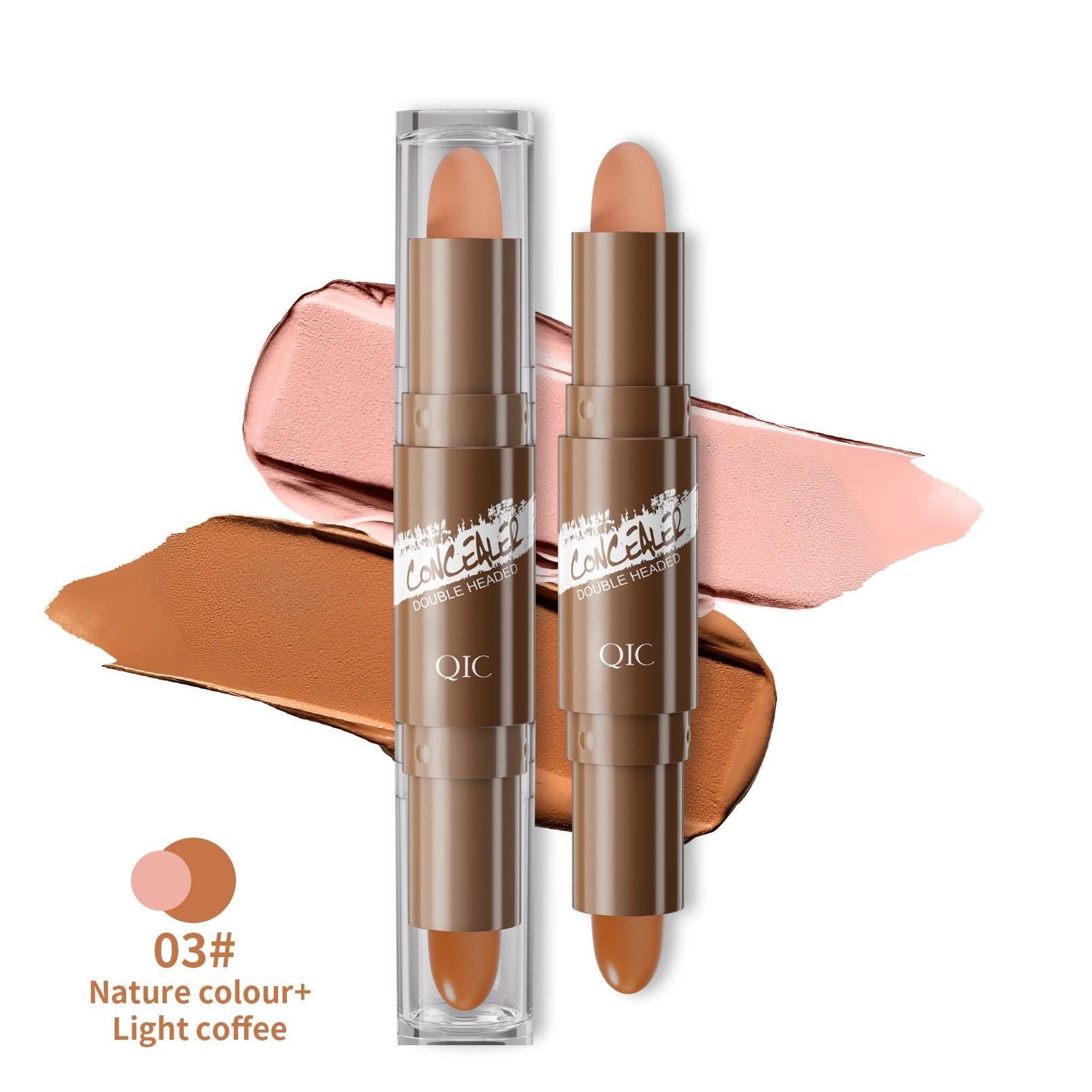 Double-headed Contour Stick Modified To Brighten Facial Shadow Highlights.