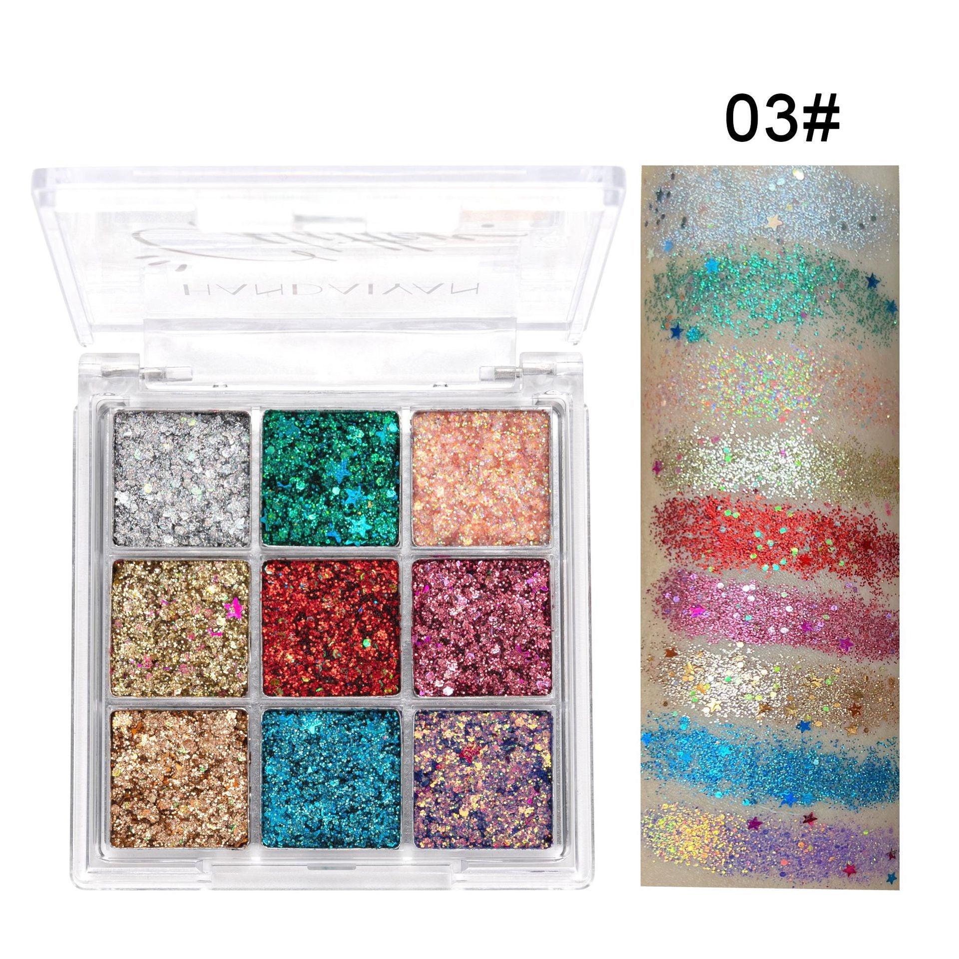 Stage Makeup Shining Patch Nine Color Eye Shadow Plate.