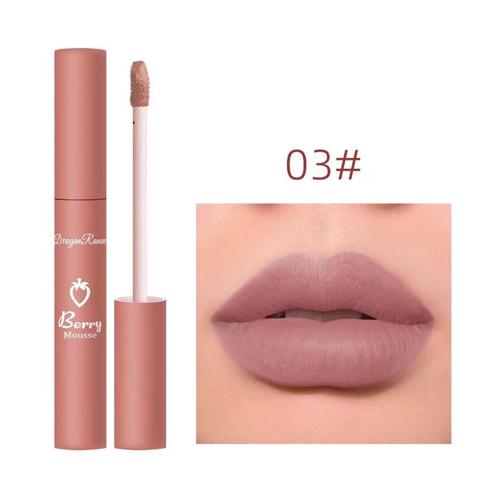 3 Strawberry Set Box Velvet Mist Matte Lip Glaze Lipstick.