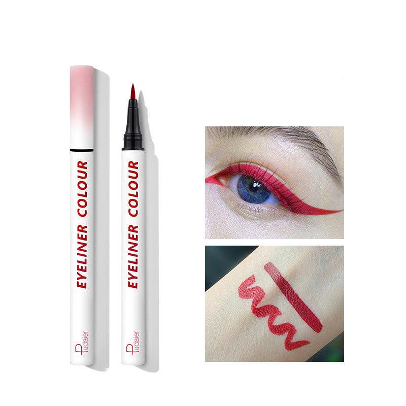 Color eyeliner blue white thin tip very thin.