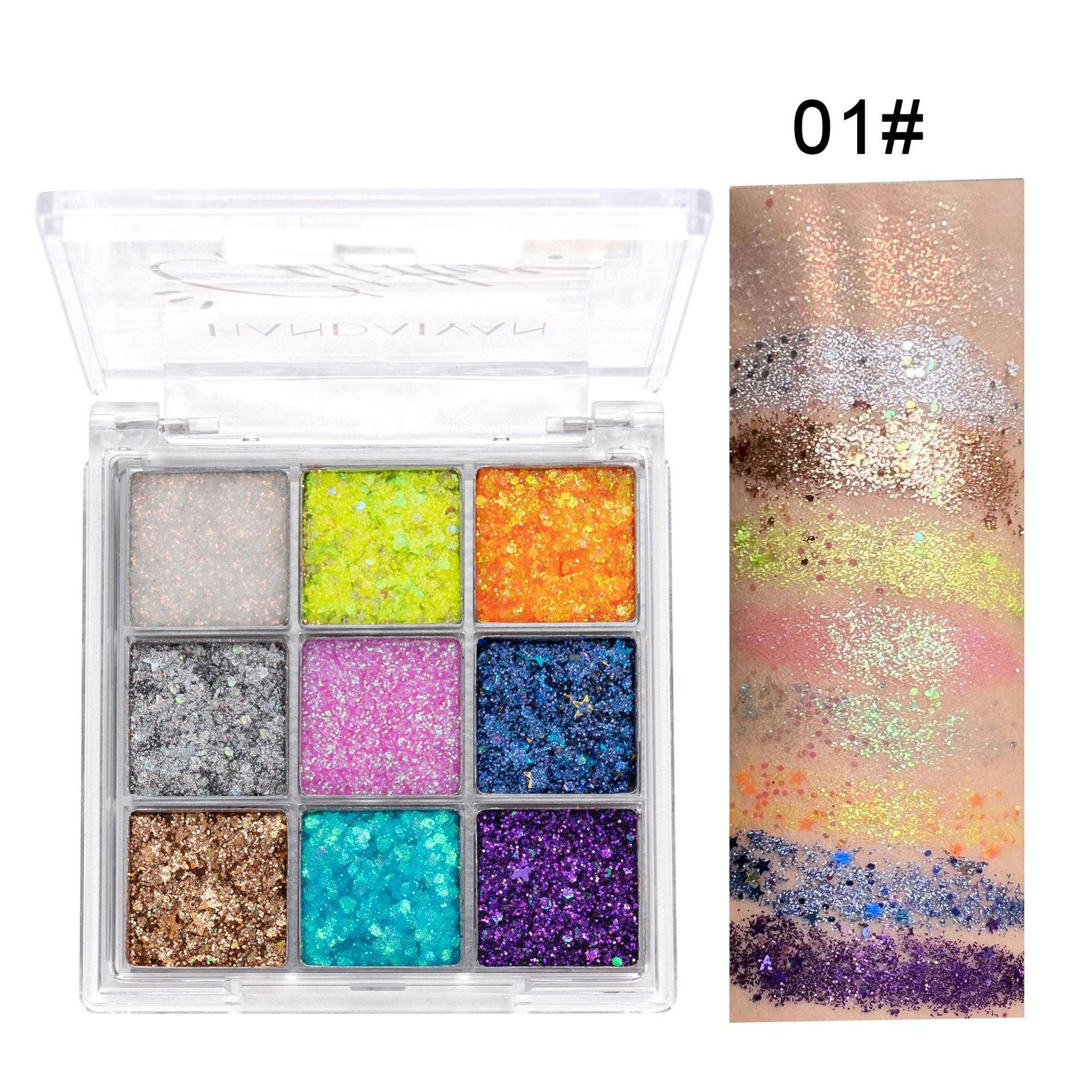 Stage Makeup Shining Patch Nine Color Eye Shadow Plate.