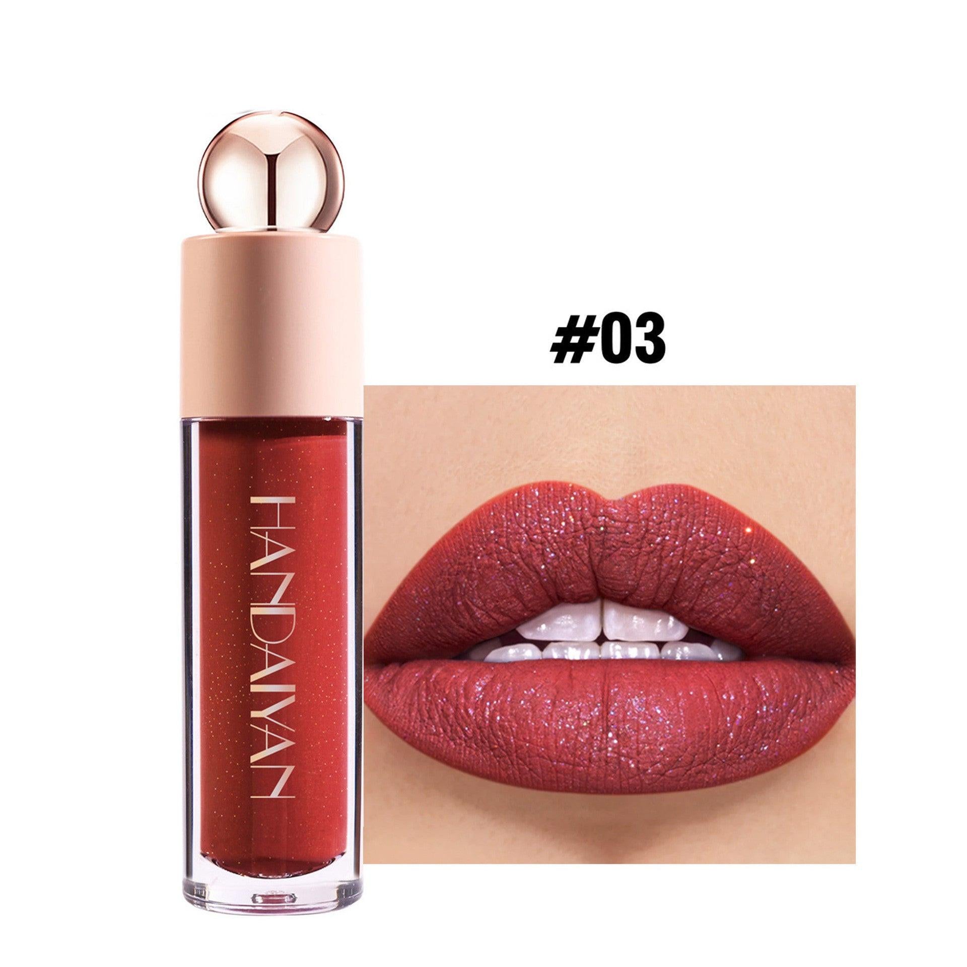 Flash Lip Gloss Moisturizing Thin And Glittering Matte Lip Gloss Velvet Lipstick.