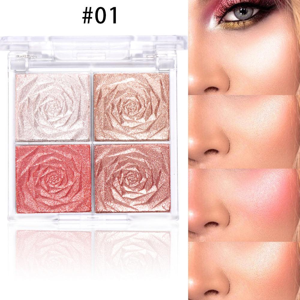 CmaaDu 4 Color Highlighter Eyeshadow Blush.