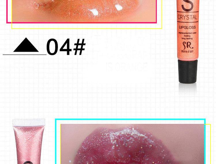SR Hose Water-sensing Lip Gloss With Pearlescent Gold Moisturizing Temptation Lip Gloss.