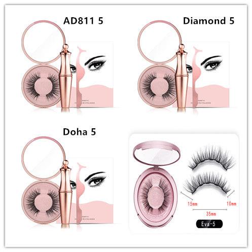 Natural Long Lasting Magnetic Liquid Eyeliner & Magnetic False Eyelashes & Tweezer Set Make up Set.