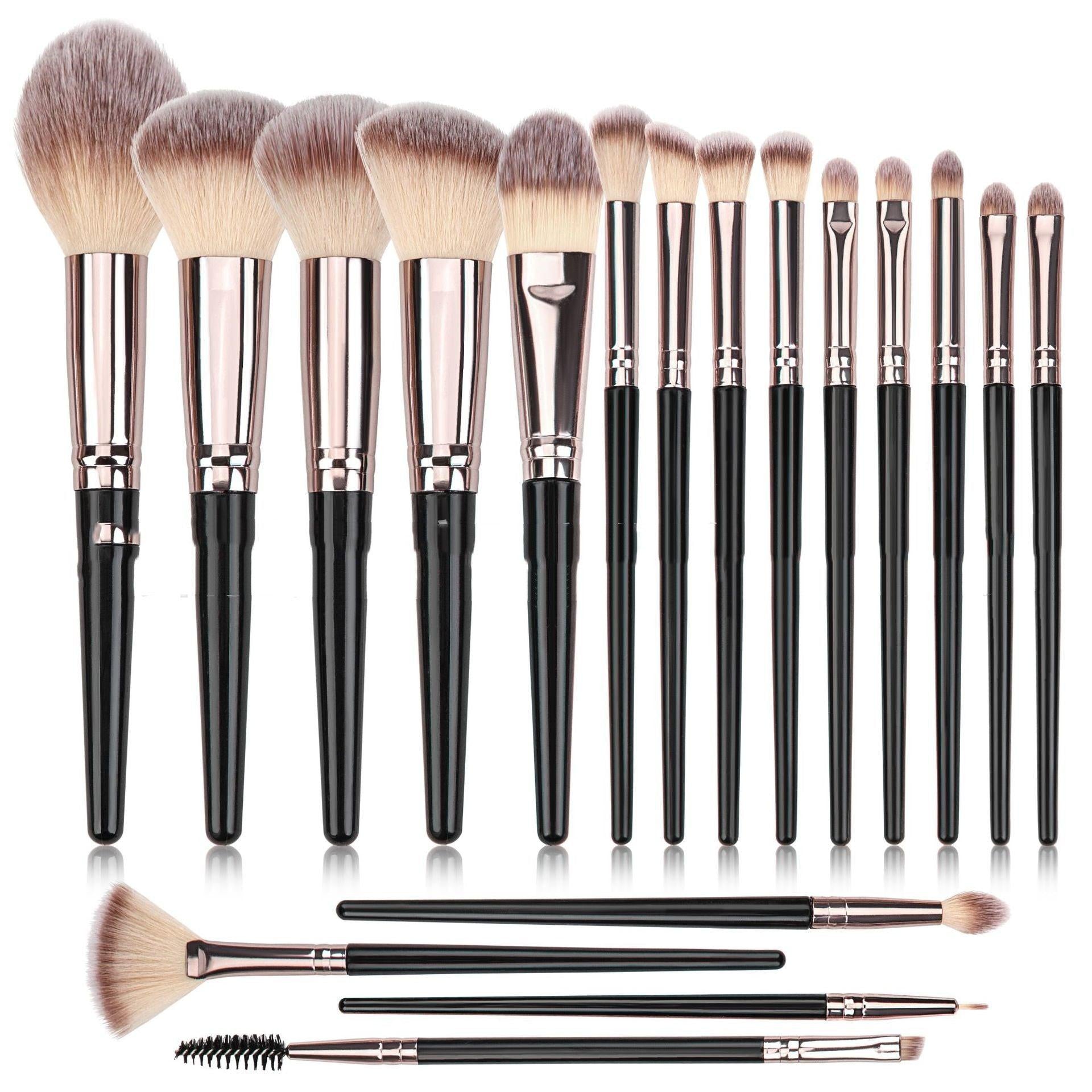 Black Makeup Brush Suit Powder Foundation Brush Eye Shadow.