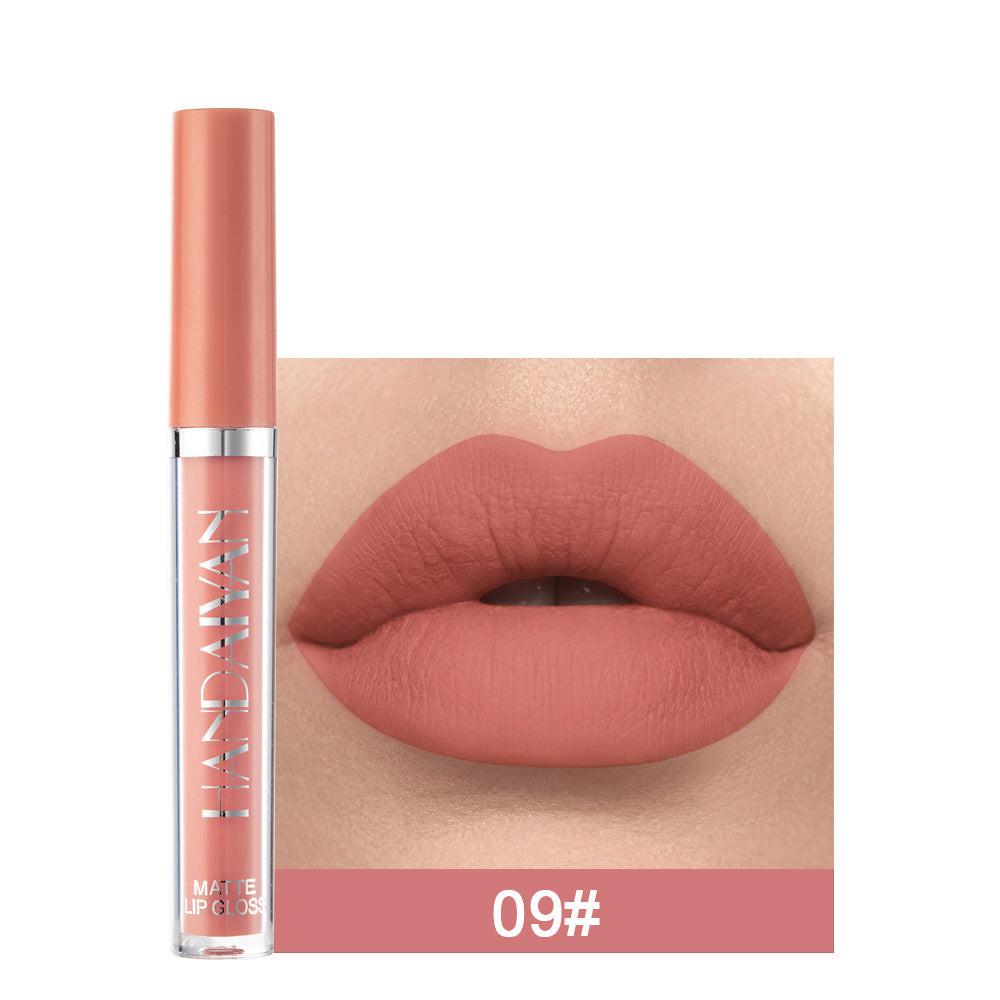 Handaiyan Matte Lip Glaze Liquid Lipstick Mini Tube Lip Gloss Waterproof Non Stick Cup Lip Gloss Genuine.