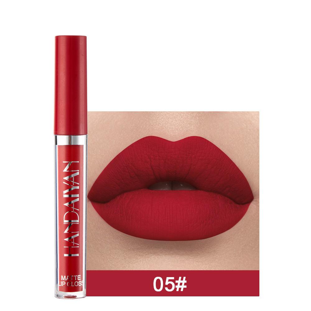 Handaiyan Matte Lip Glaze Liquid Lipstick Mini Tube Lip Gloss Waterproof Non Stick Cup Lip Gloss Genuine.