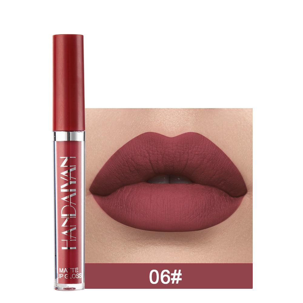 Handaiyan Matte Lip Glaze Liquid Lipstick Mini Tube Lip Gloss Waterproof Non Stick Cup Lip Gloss Genuine.