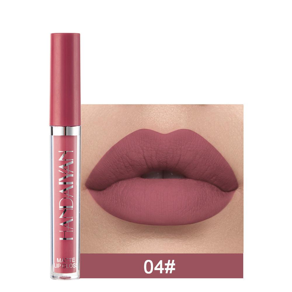 Handaiyan Matte Lip Glaze Liquid Lipstick Mini Tube Lip Gloss Waterproof Non Stick Cup Lip Gloss Genuine.