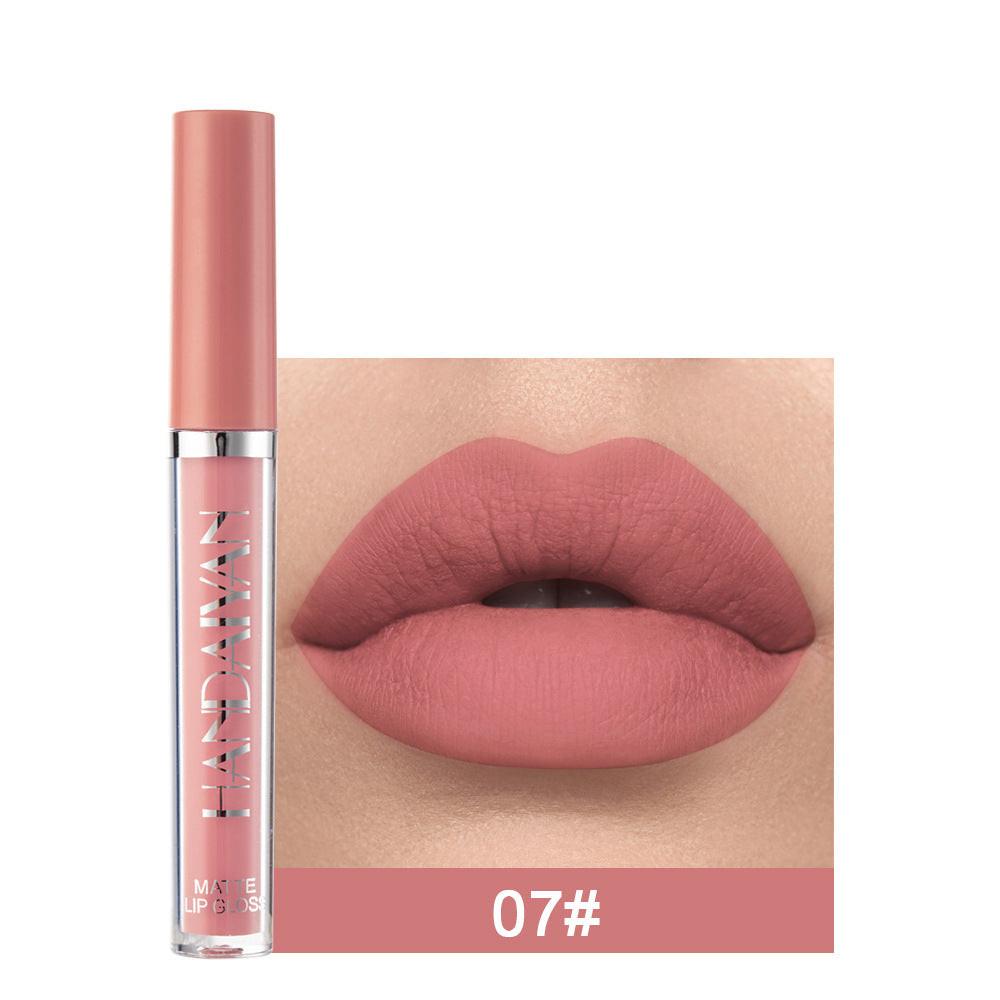 Handaiyan Matte Lip Glaze Liquid Lipstick Mini Tube Lip Gloss Waterproof Non Stick Cup Lip Gloss Genuine.