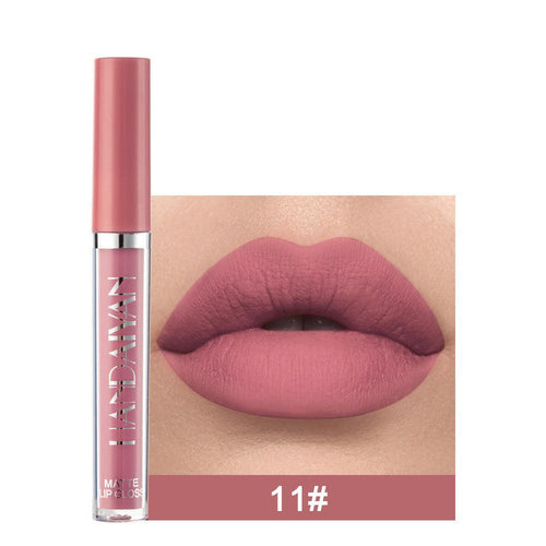 Handaiyan Matte Lip Glaze Liquid Lipstick Mini Tube Lip Gloss Waterproof Non Stick Cup Lip Gloss Genuine.