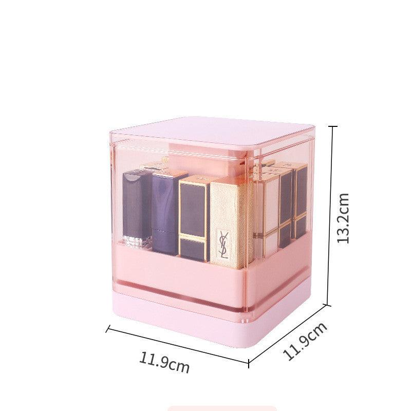 Press The Lifting Lipstick Storage Box Desktop Dust-proof Belt Cover.