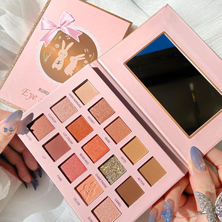 15 Colors Tiangong Jade Rabbit Eyeshadow Palette, Anti-sweat Pearly Matte Fair Price Earth Color.
