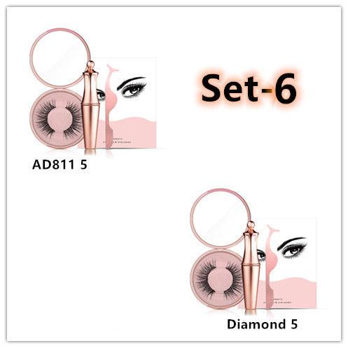 Natural Long Lasting Magnetic Liquid Eyeliner & Magnetic False Eyelashes & Tweezer Set Make up Set.