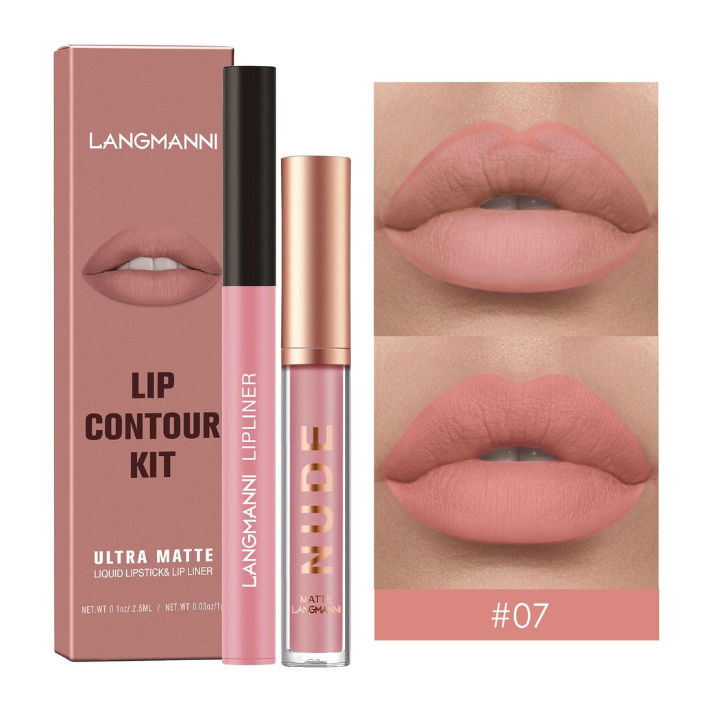 Lip Liner Combination Suit No Stain On Cup Matte Lip Gloss Suit.