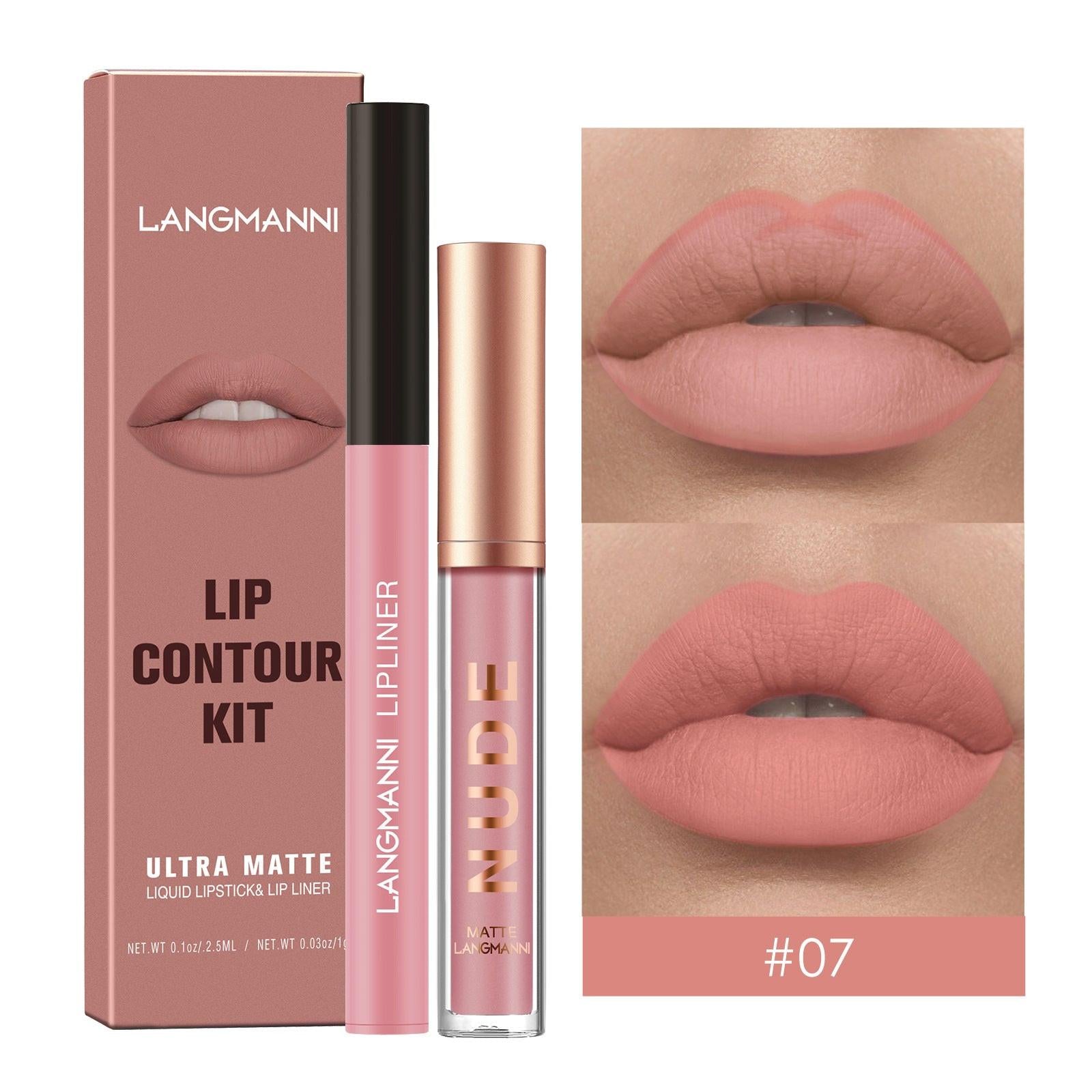 Lip Liner Combination Suit No Stain On Cup Matte Lip Gloss Suit.