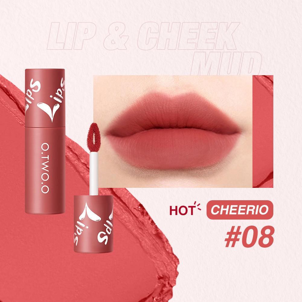Matte Fog Face Lip And Cheek Dual-use Powder Blusher Lipstick Air Lip Glaze.