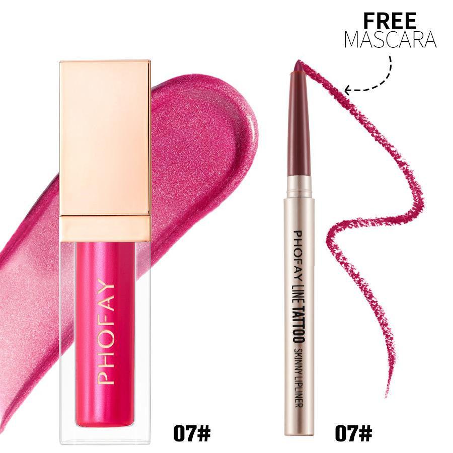 PHOFAY Lipliner And Ultra-Glossy Lip Gloss.