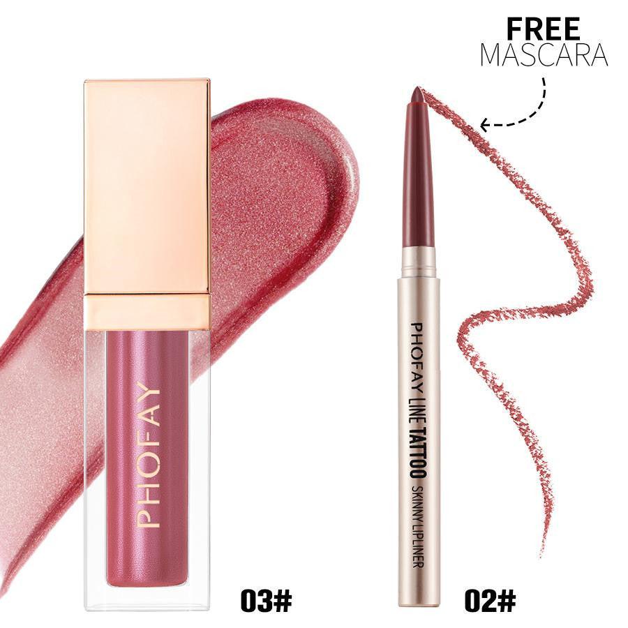 PHOFAY Lipliner And Ultra-Glossy Lip Gloss.