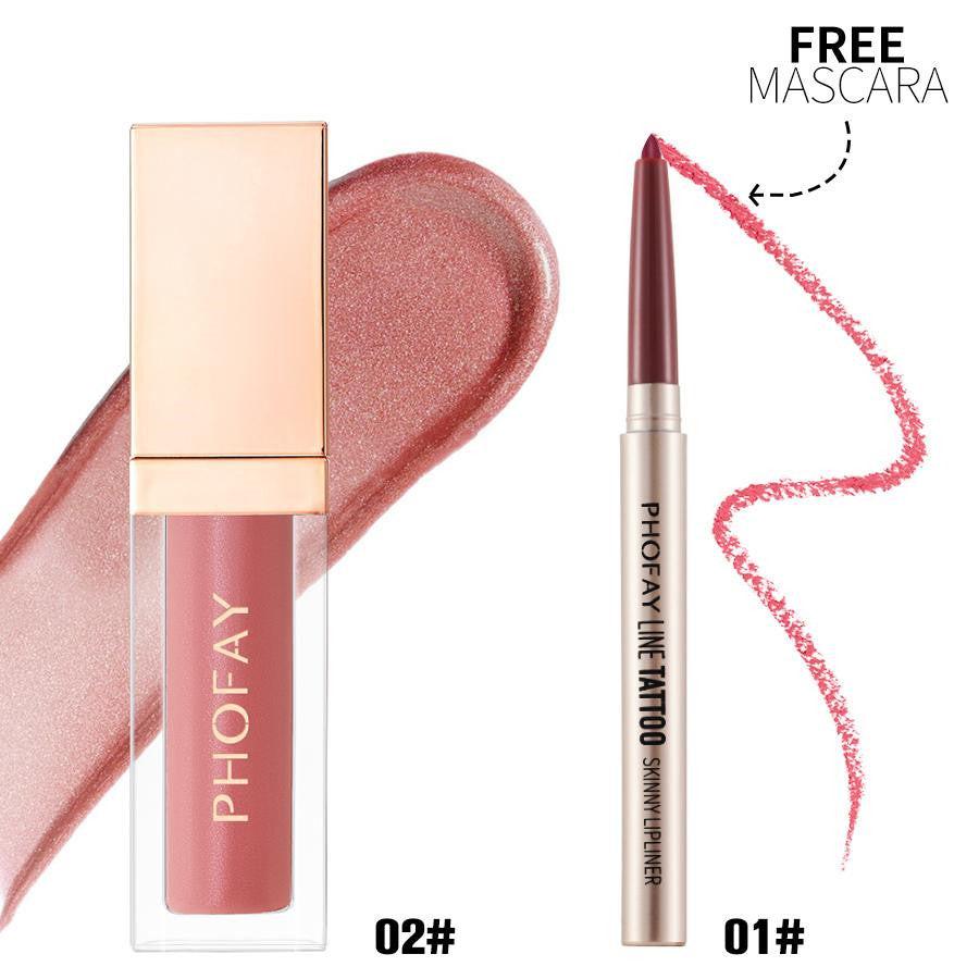 PHOFAY Lipliner And Ultra-Glossy Lip Gloss.