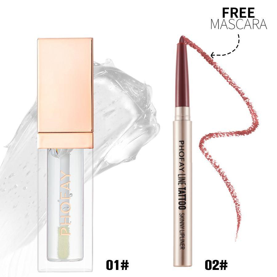 PHOFAY Lipliner And Ultra-Glossy Lip Gloss.
