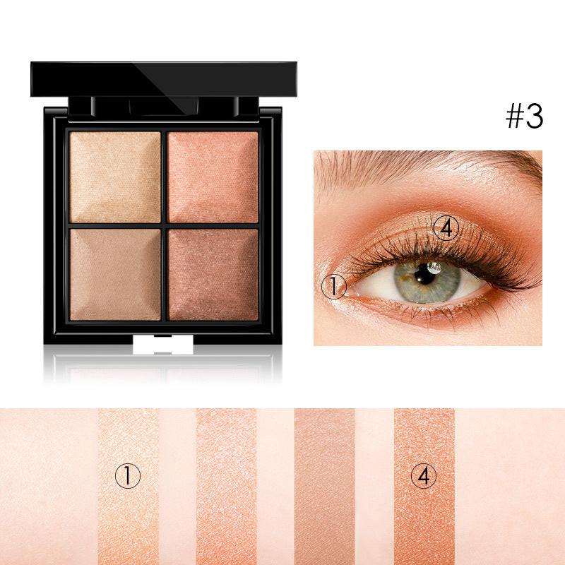 STAGENIUS four-color baked eyeshadow tray.