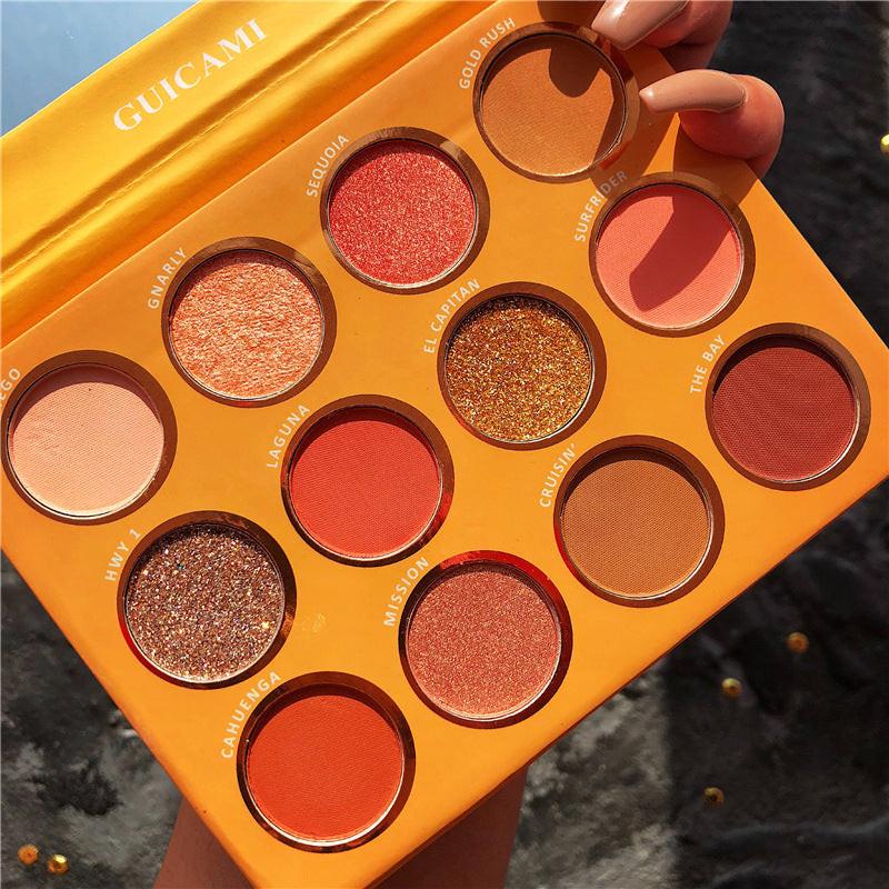 California love sunset plate 12 color eye shadow plate.