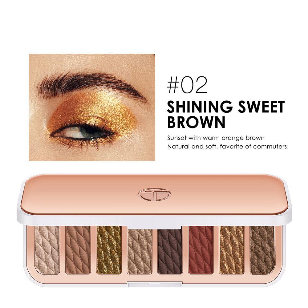 8-color Eyeshadow Palette High-gloss Trimming Blush Modification Mousse Texture Matte Earth Color.