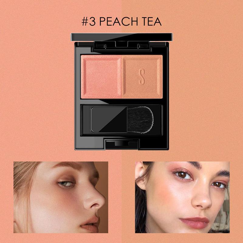 Two-color blush matte finish.