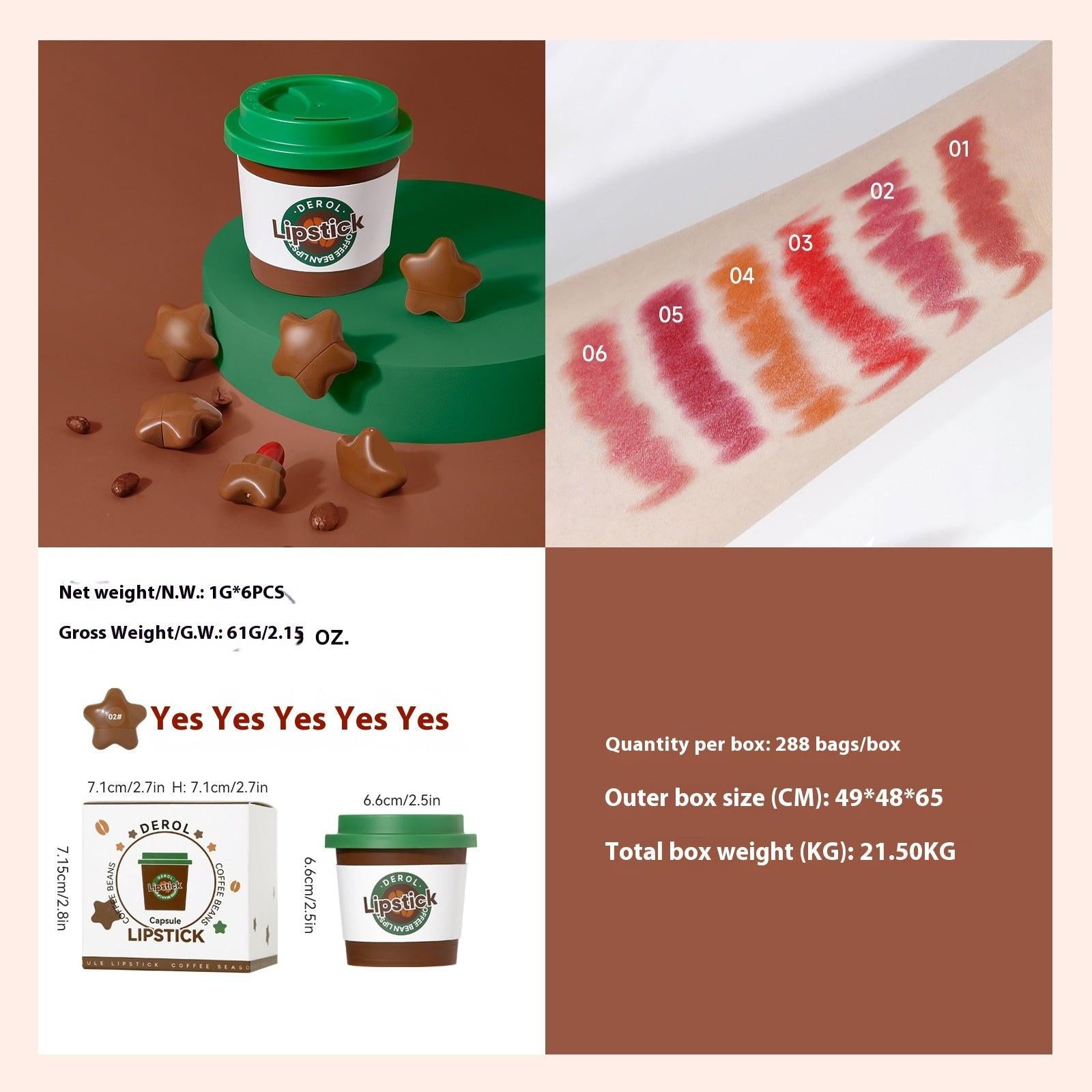 Matte Coffee Lipstick XINGX Candy Mini Capsule Lipstick.