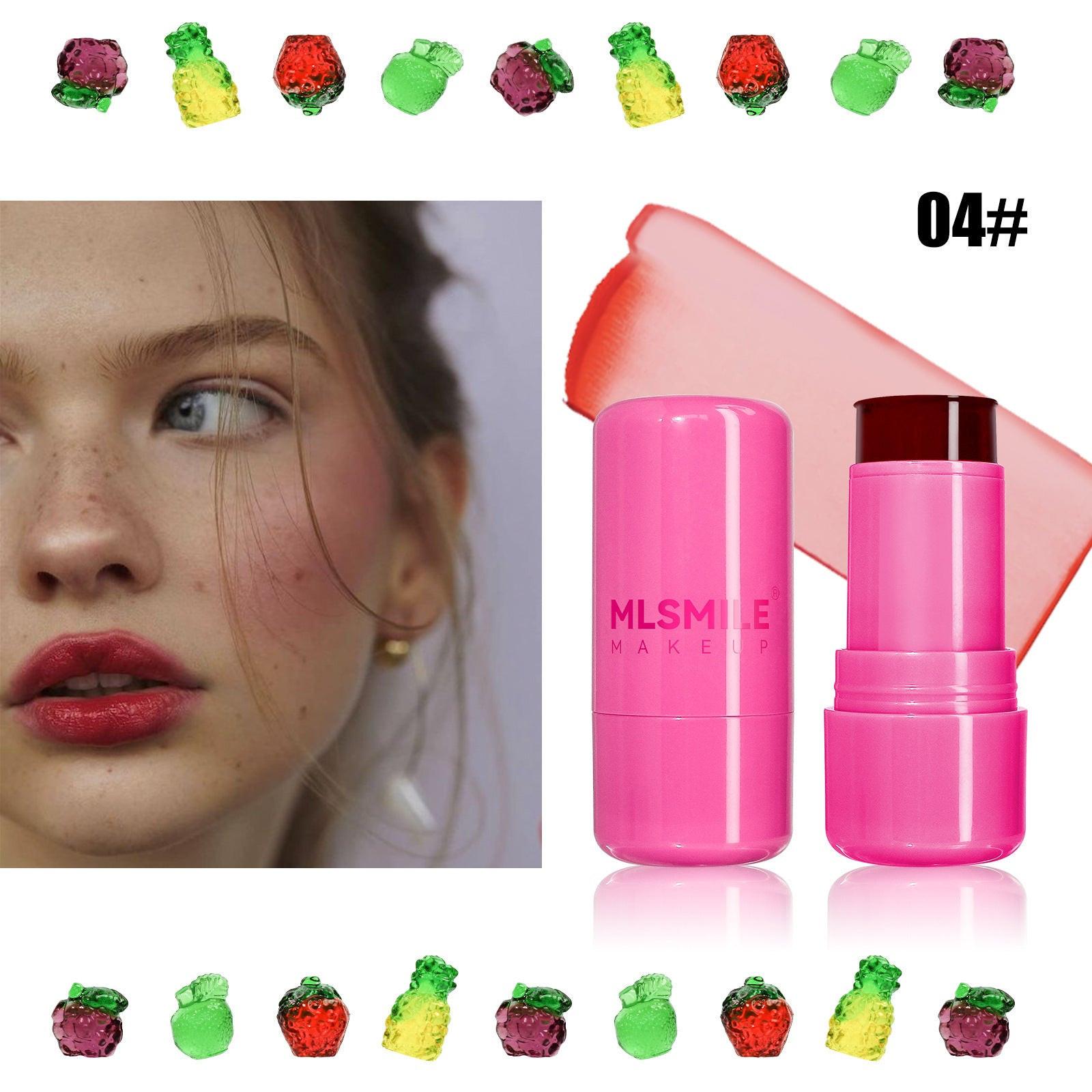 Jelly Blush Lipstick Lip And Cheek Dual-use Multi-color Brightening Contour Stick.
