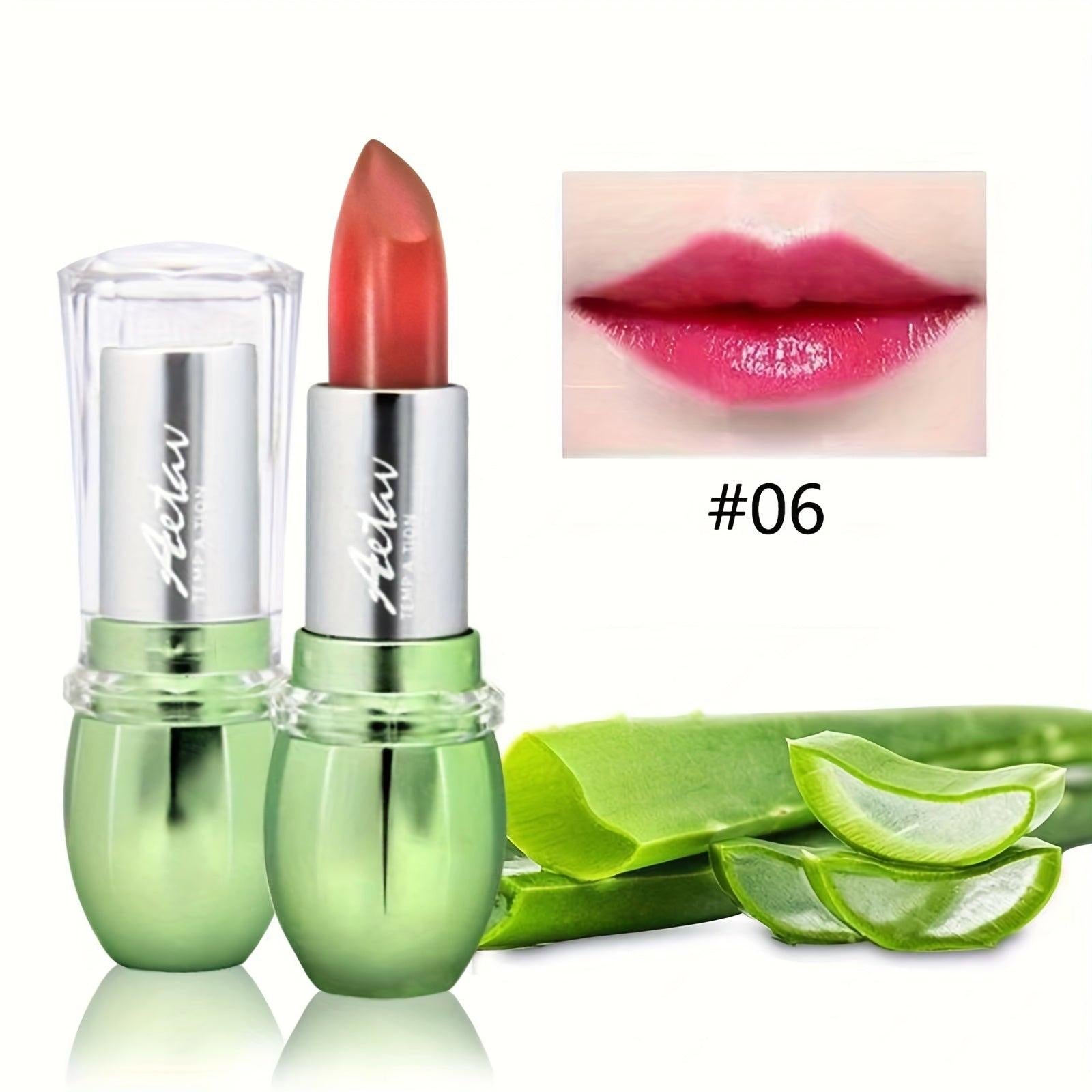 Magic Temperature Color Change Lipstick - Moisturize Aloe Vera Long Lasting Nutritious Lip Gloss - Daily Lip Care Cosmetics.
