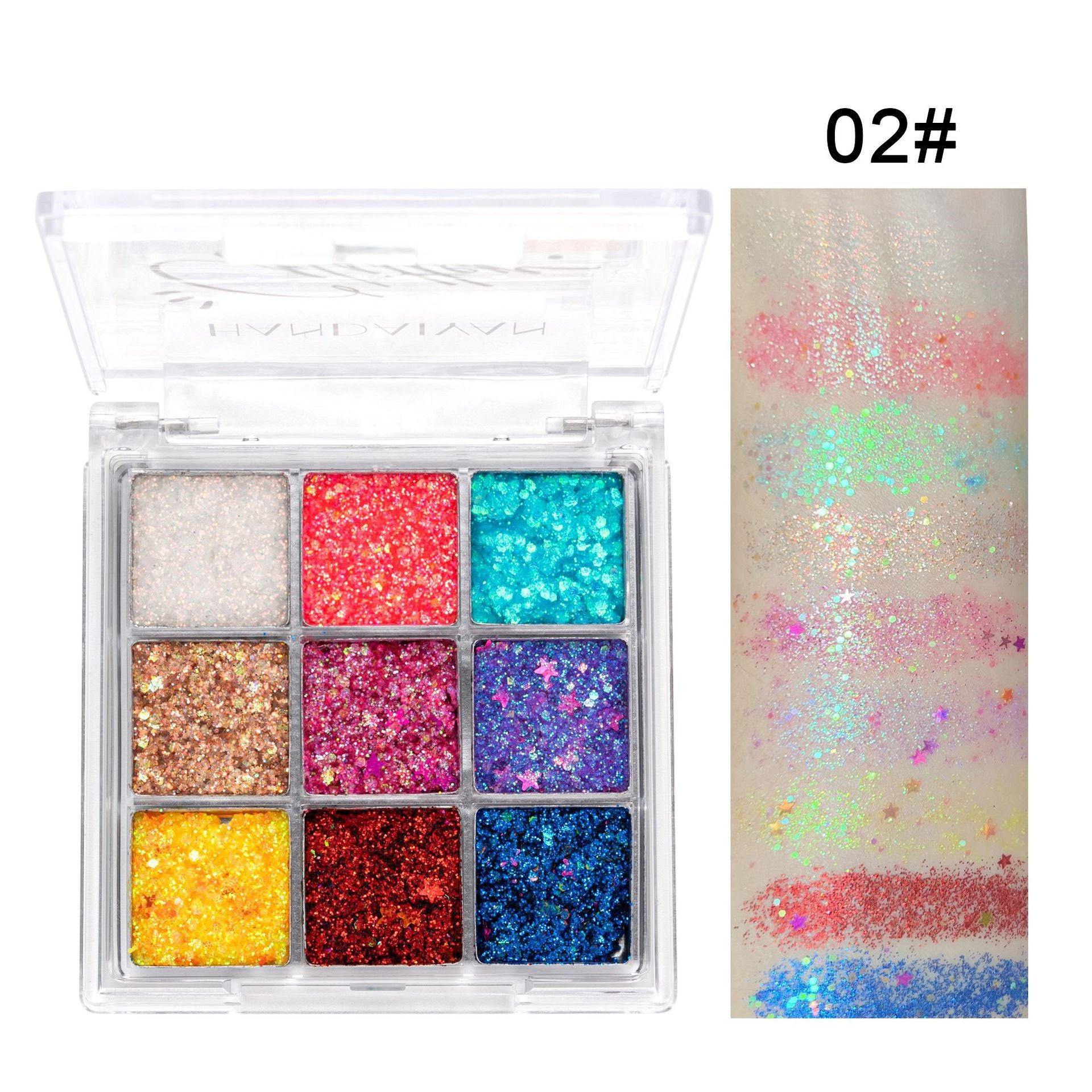 Stage Makeup Shining Patch Nine Color Eye Shadow Plate.
