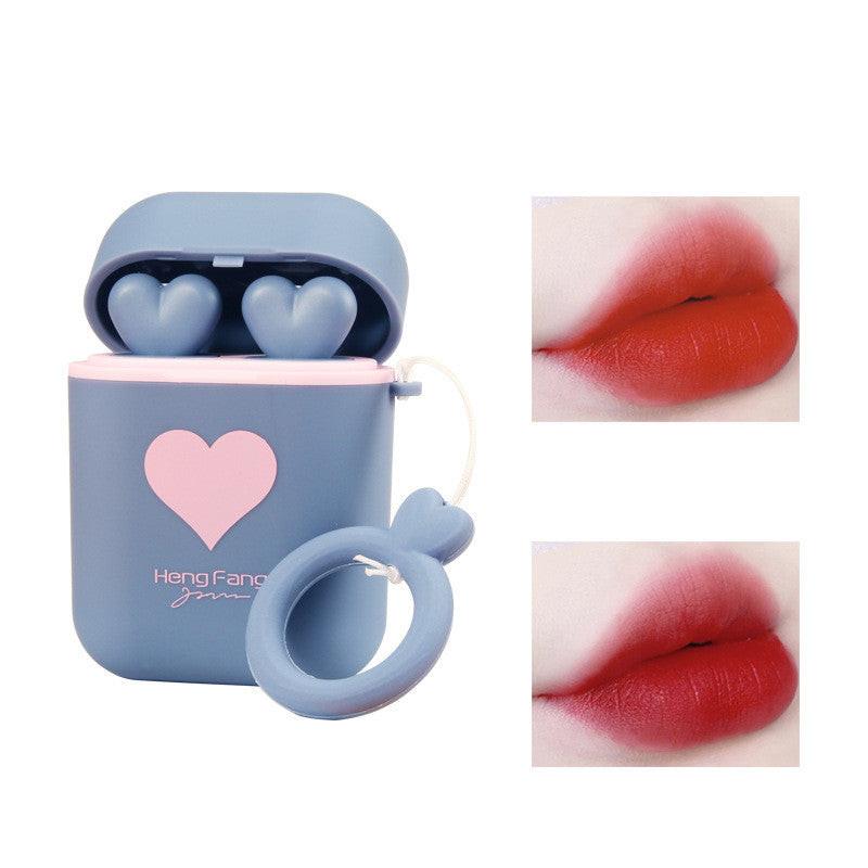 Double Tube Velvet Lipstick Matte Matte Earphone Storage Box Portable.
