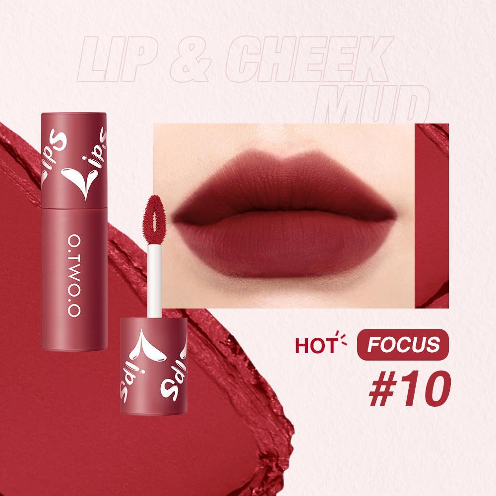 Matte Fog Face Lip And Cheek Dual-use Powder Blusher Lipstick Air Lip Glaze.