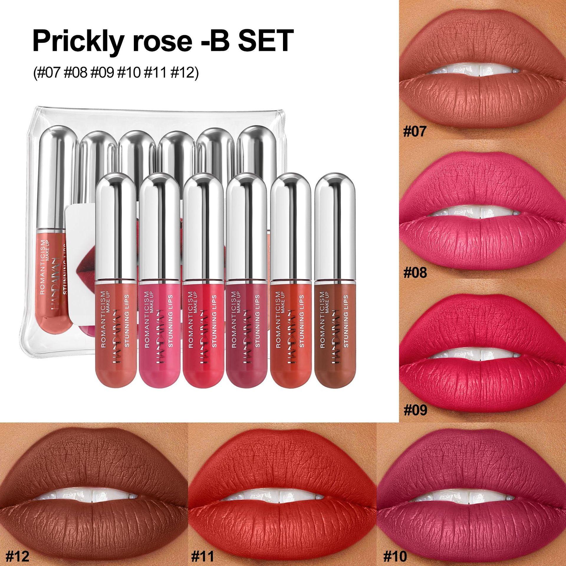 6 Capsules Lip Gloss Suit Lasting No Stain On Cup.