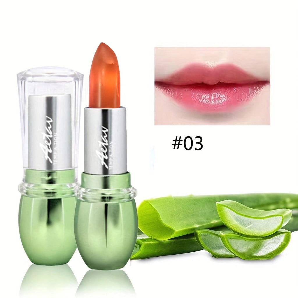 Magic Temperature Color Change Lipstick - Moisturize Aloe Vera Long Lasting Nutritious Lip Gloss - Daily Lip Care Cosmetics.