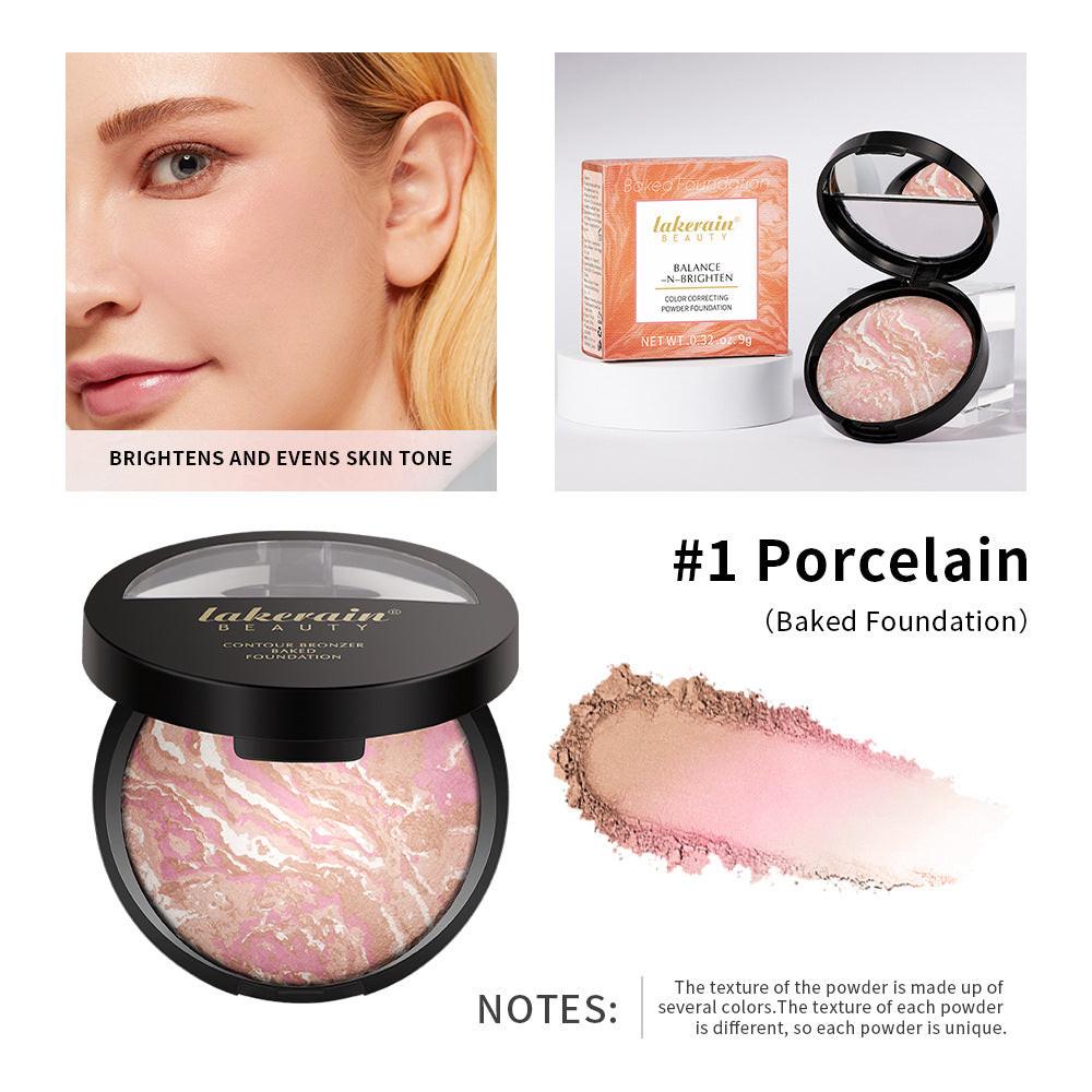 Marble Baked Powder Contour Compact Natural Brightening Powder.