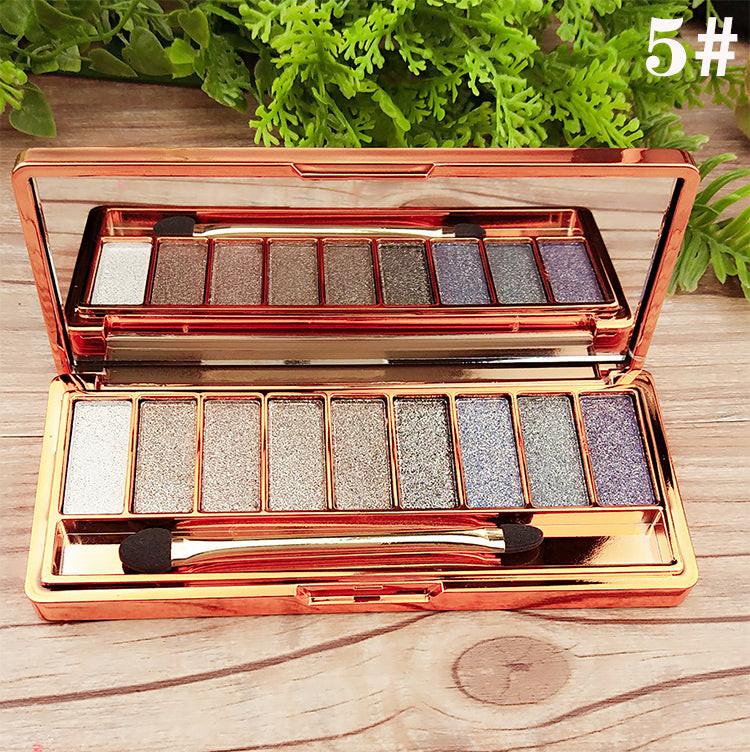 9-color Eyeshadow Palette Gold Pearlescent Earth Color Does Not Bloom.