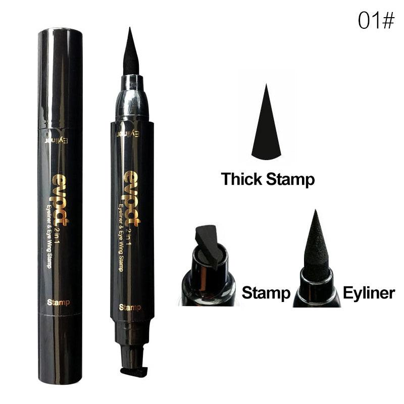 Double-headed wing seal eyeliner.
