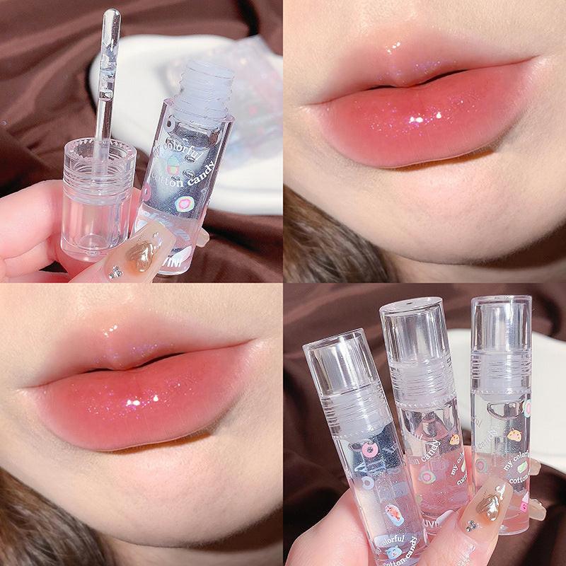 Cappuvini Cotton Candy Lip Gloss Lip Balm Glass Transparent.