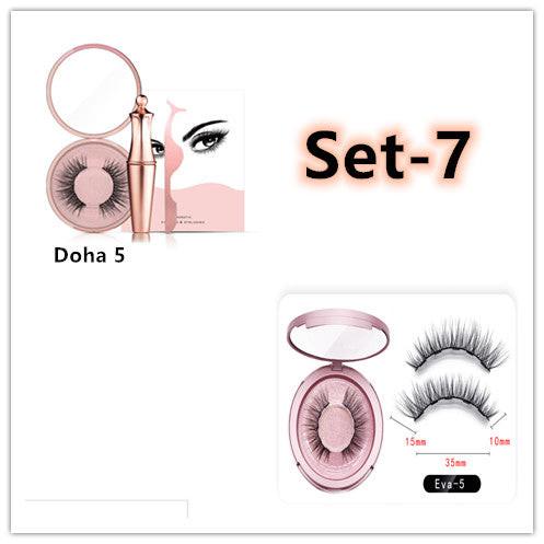 Natural Long Lasting Magnetic Liquid Eyeliner & Magnetic False Eyelashes & Tweezer Set Make up Set.