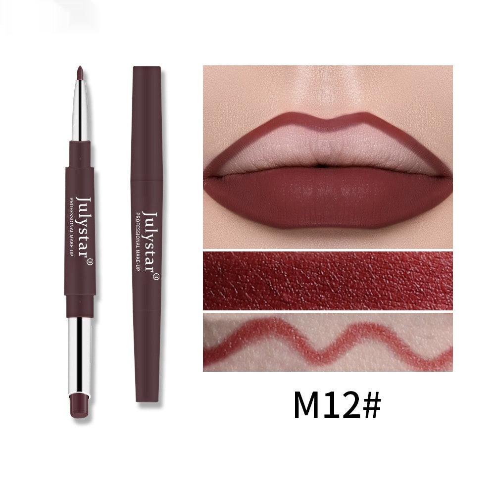 Double-headed Lipstick Lip Liner Does Not Fade No Stain On Cup.