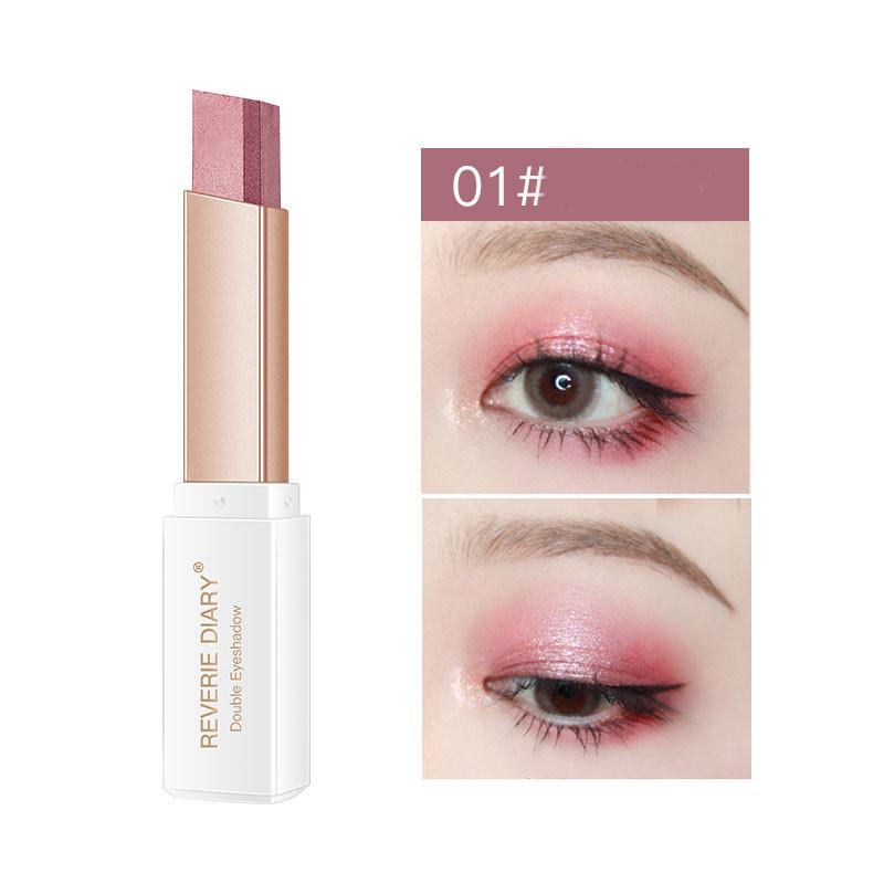 Lazy Eyeshadow Stick Stereo Gradient Shimmer Double Color Eye Shadow Pen Waterproof Easy To Wear Eyeshadow.