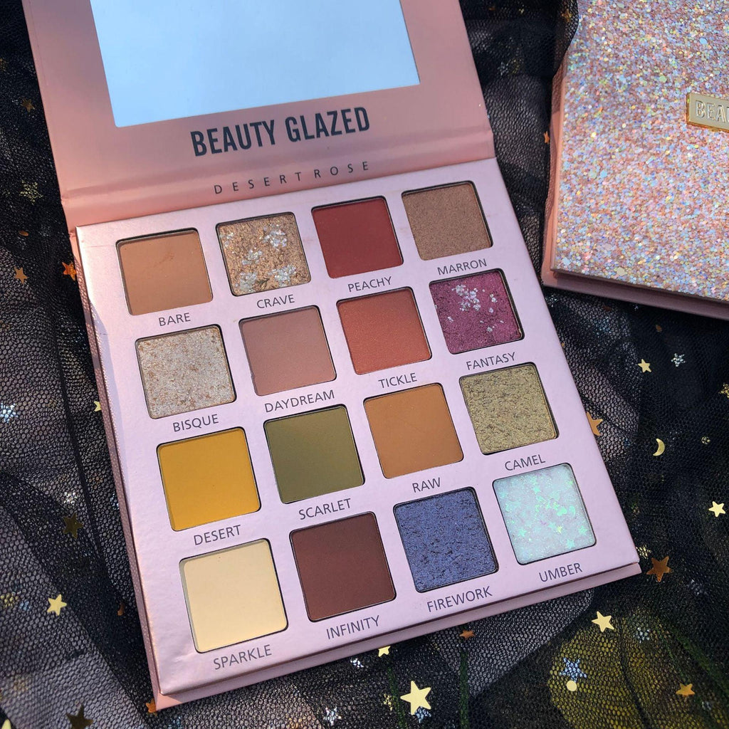 New Beauty Glazed 15 Colors Long Lasting Sunset Dusk Eyeshadow Palette.