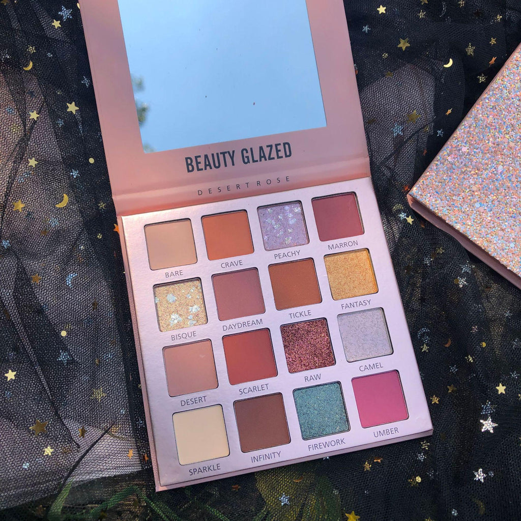 New Beauty Glazed 15 Colors Long Lasting Sunset Dusk Eyeshadow Palette.