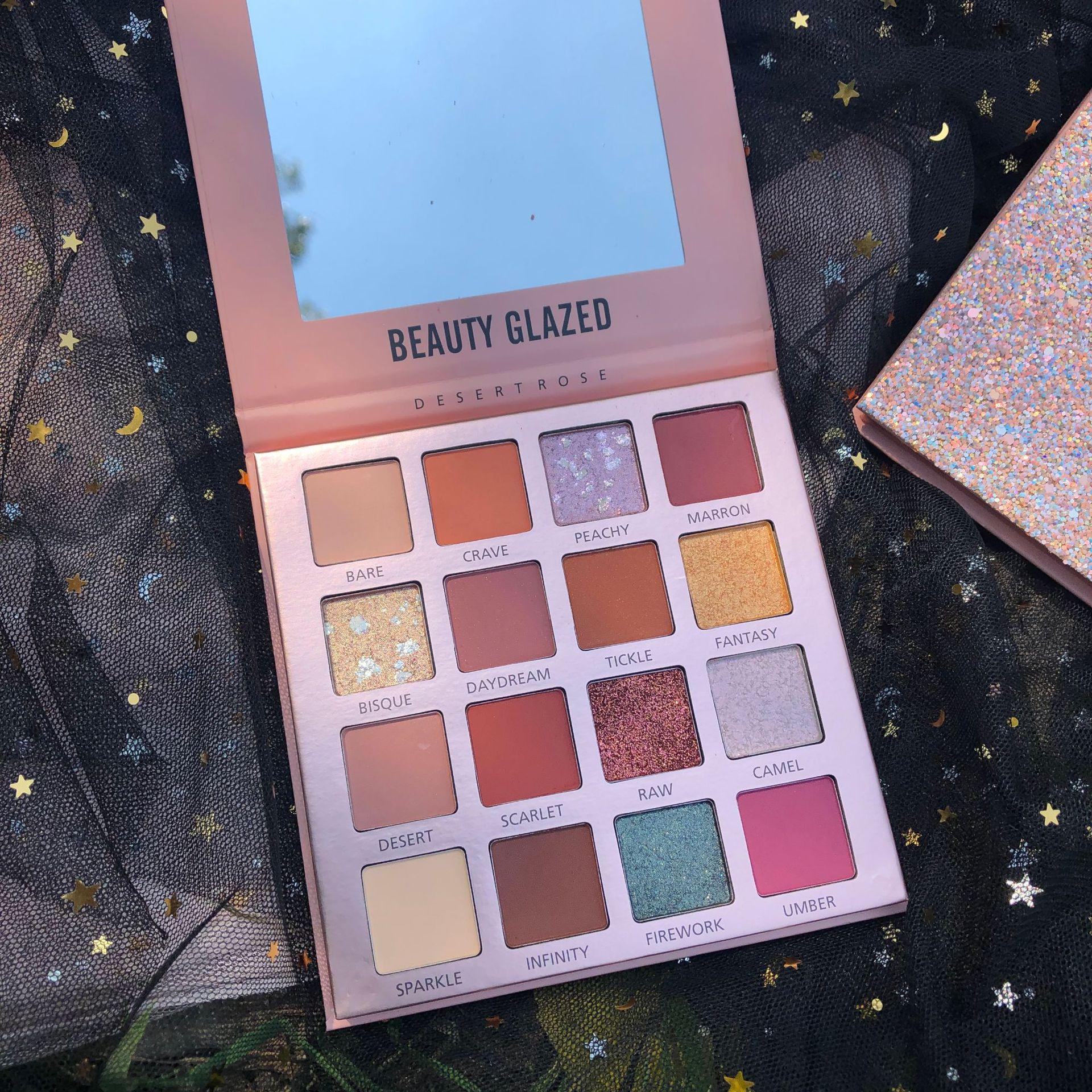 New Beauty Glazed 15 Colors Long Lasting Sunset Dusk Eyeshadow Palette.